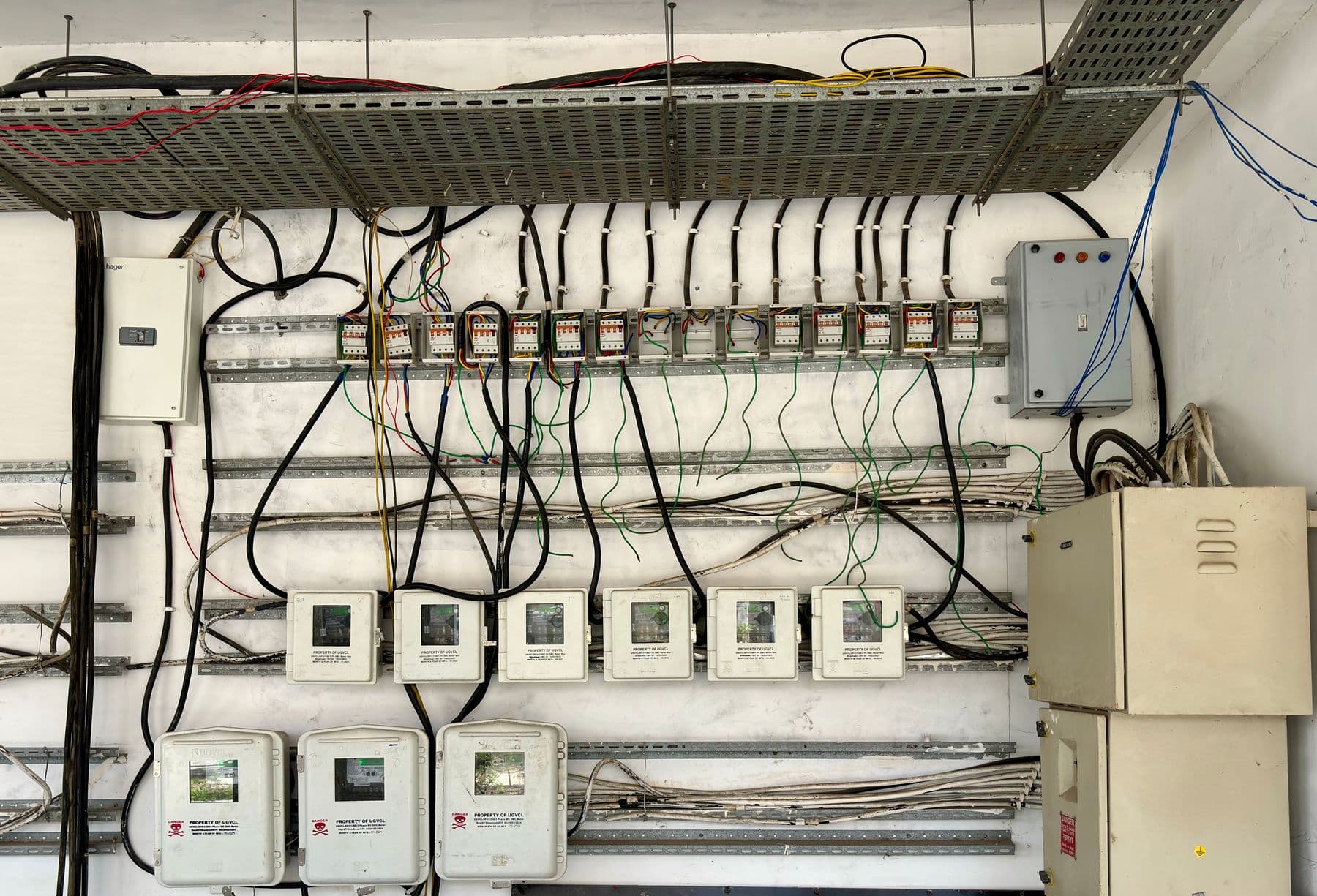 Control panel wiring — stock photograph